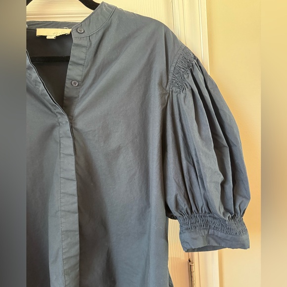 PINCH "All That You Love" Navy Smocked Cotton Blouse Size Large - Picture 8 of 10